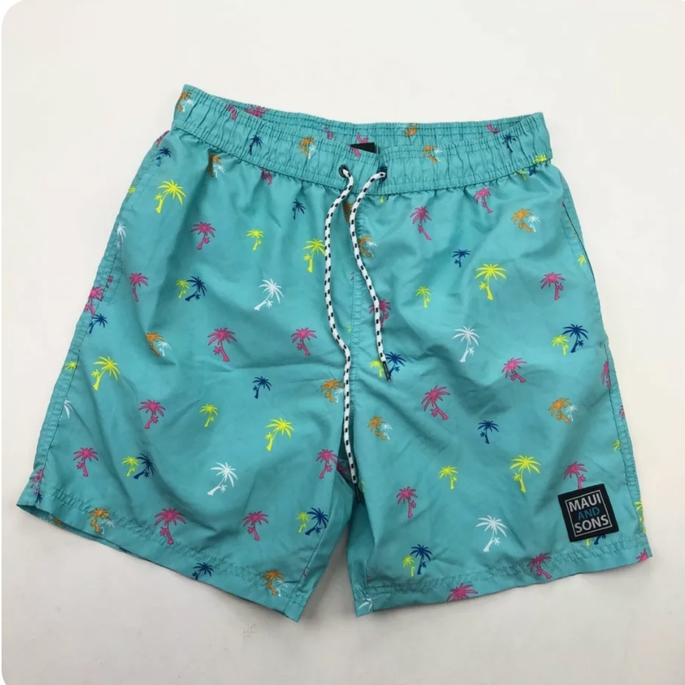 Maui and Sons mens palm tree swim trunks XL